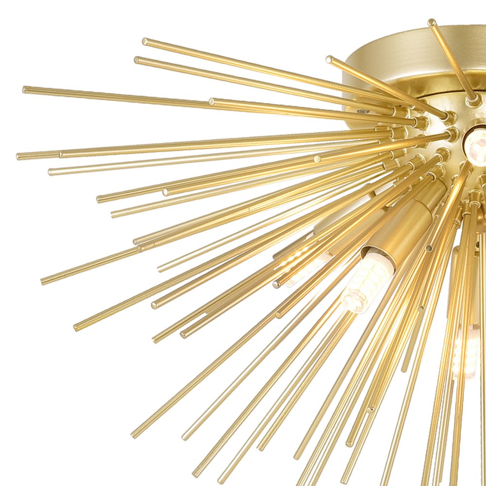Savannah 6 Light Flush Mount With Gold Leaf Finish. Picture 2