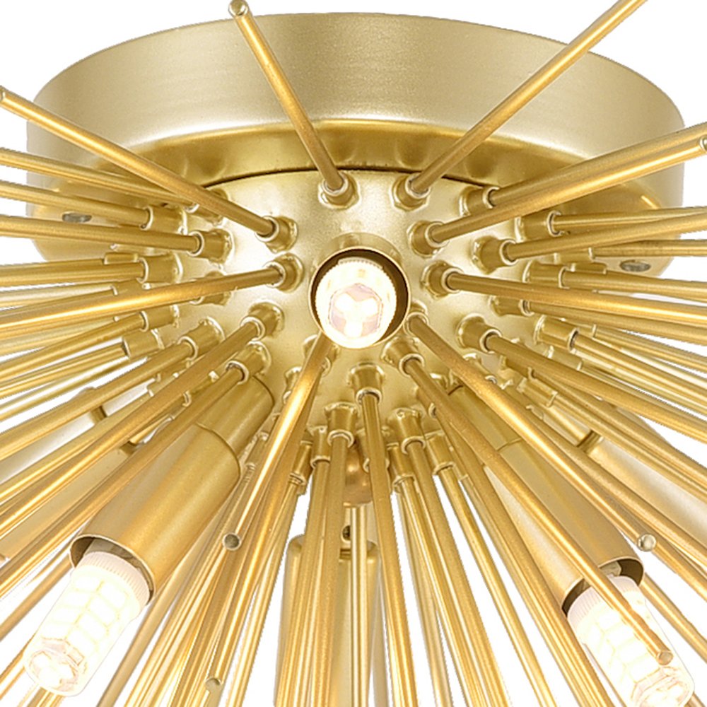 Savannah 6 Light Flush Mount With Gold Leaf Finish. Picture 3