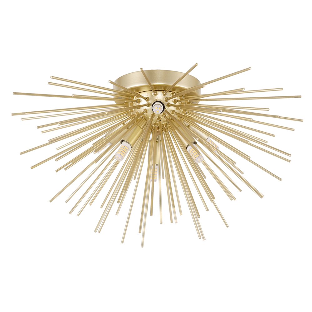 Savannah 6 Light Flush Mount With Gold Leaf Finish. Picture 5