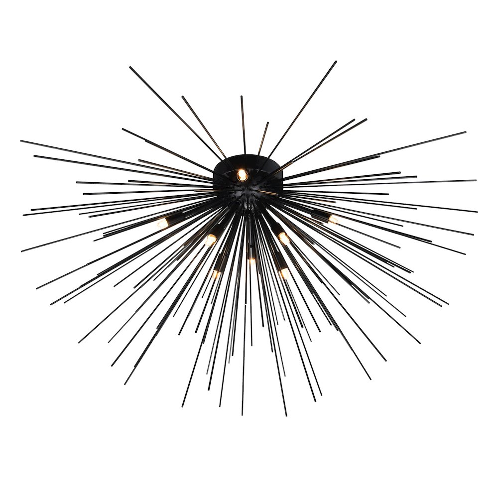 Savannah 8 Light Flush Mount With Black Finish. Picture 2