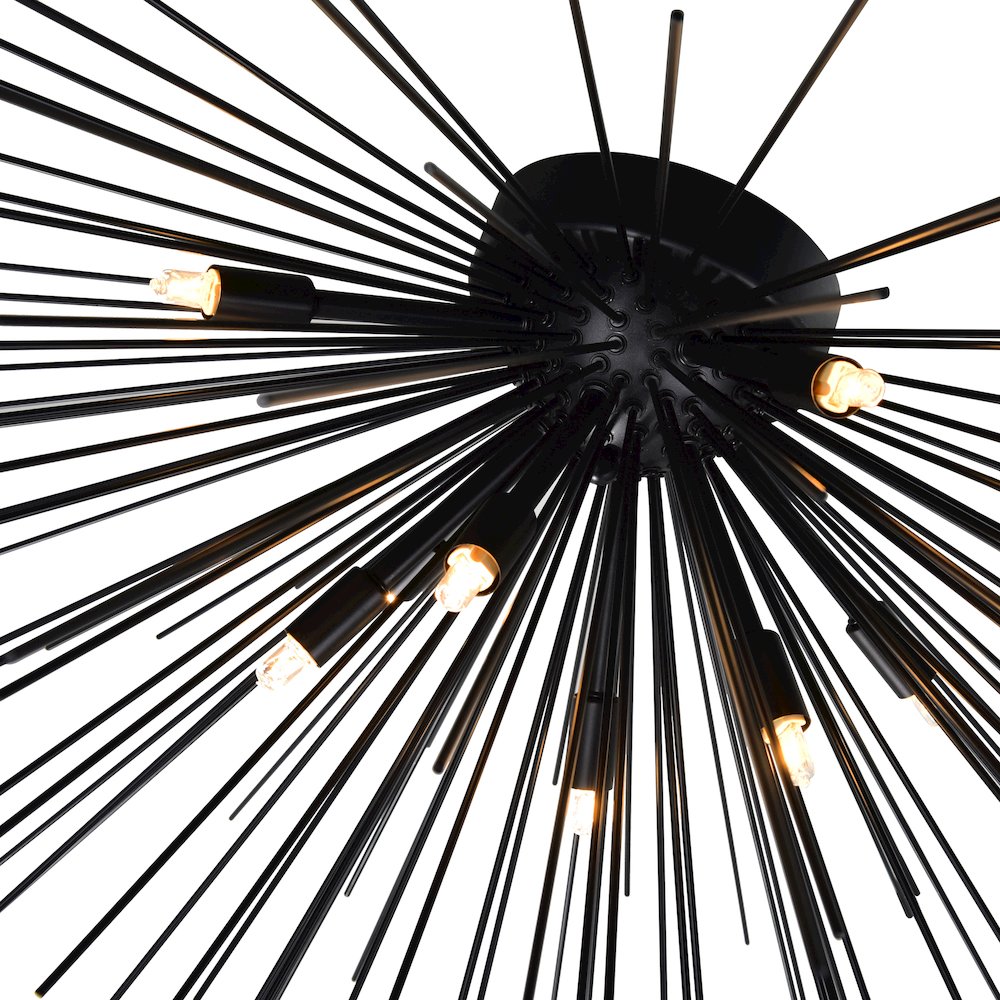 Savannah 8 Light Flush Mount With Black Finish. Picture 4