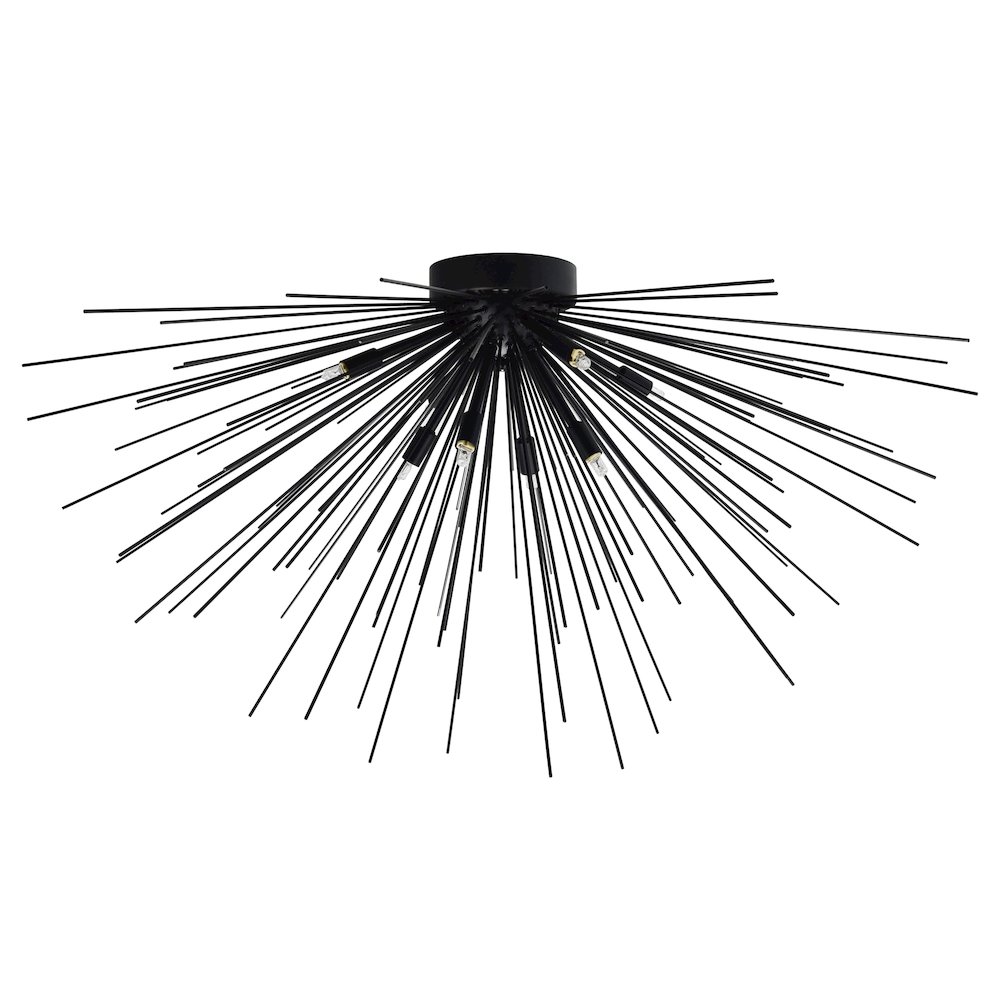 Savannah 8 Light Flush Mount With Black Finish. Picture 5