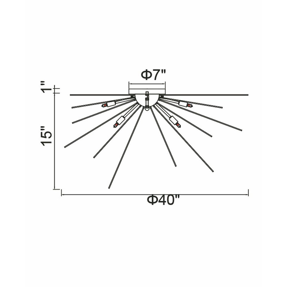 Savannah 8 Light Flush Mount With Black Finish. Picture 6
