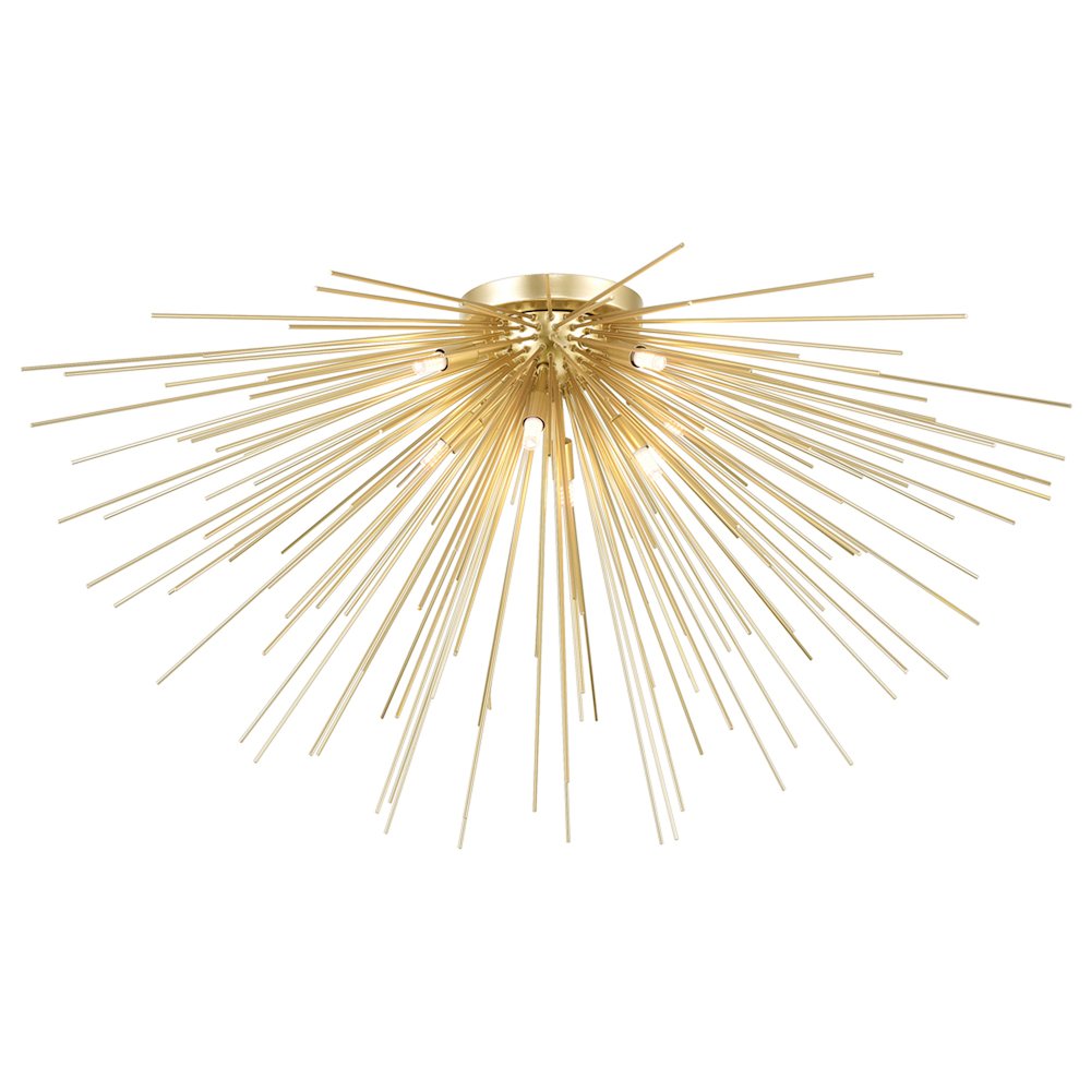 Savannah 8 Light Flush Mount With Gold Leaf Finish. Picture 1