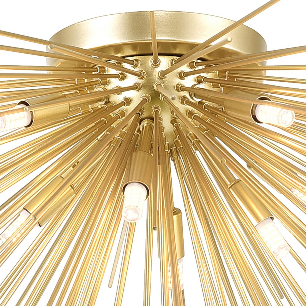 Savannah 8 Light Flush Mount With Gold Leaf Finish. Picture 3