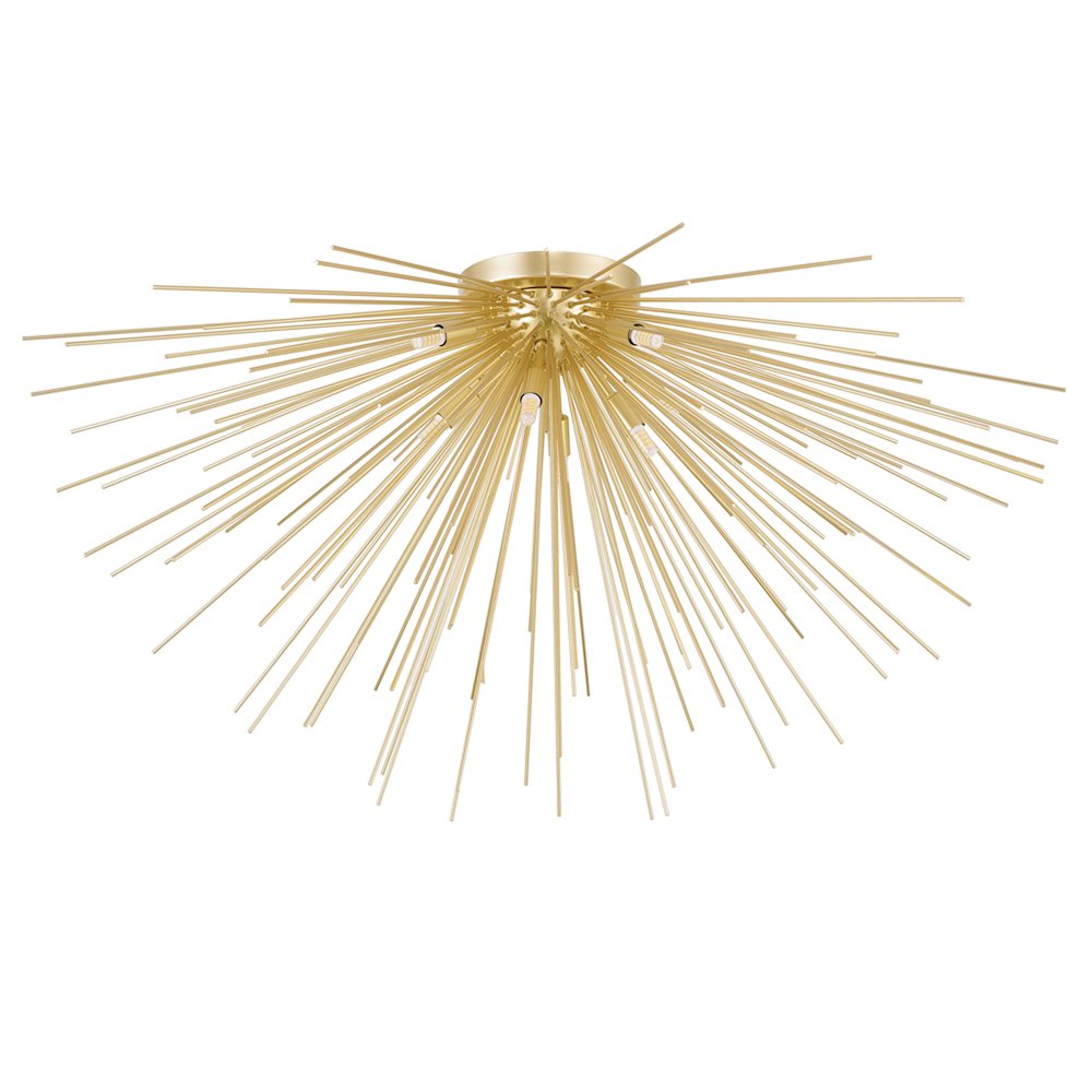 Savannah 8 Light Flush Mount With Gold Leaf Finish. Picture 5