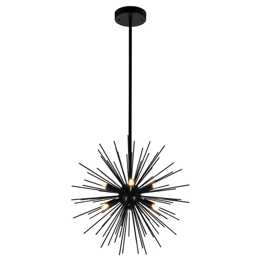 Savannah 6 Light Chandelier With Black Finish. Picture 1