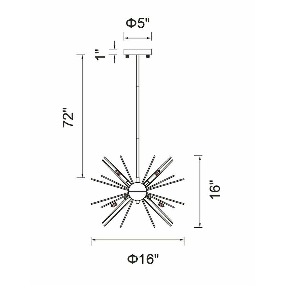 Savannah 6 Light Chandelier With Black Finish. Picture 6