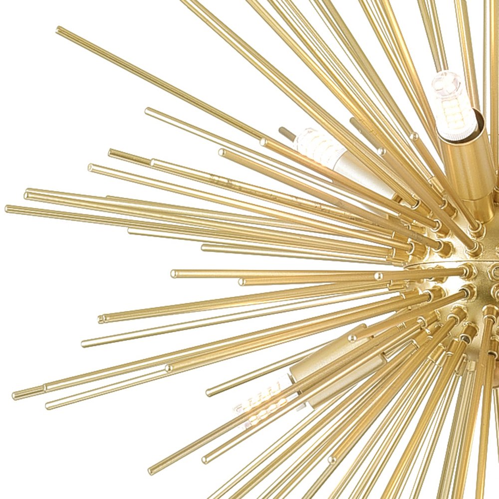 Savannah 6 Light Chandelier With Gold Leaf Finish. Picture 2