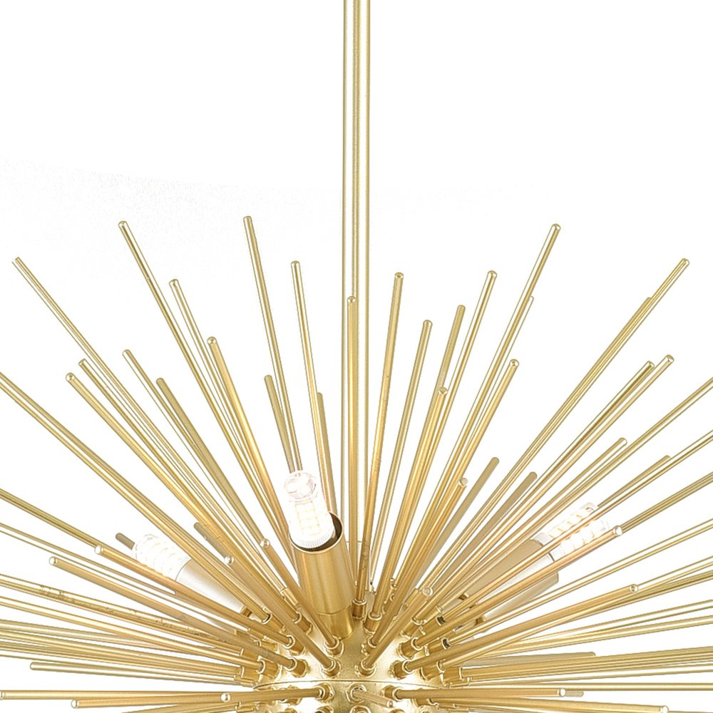Savannah 6 Light Chandelier With Gold Leaf Finish. Picture 4