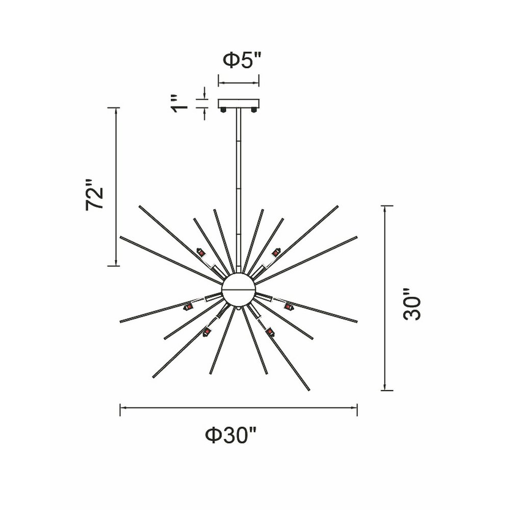 Savannah 9 Light Chandelier With Black Finish. Picture 6