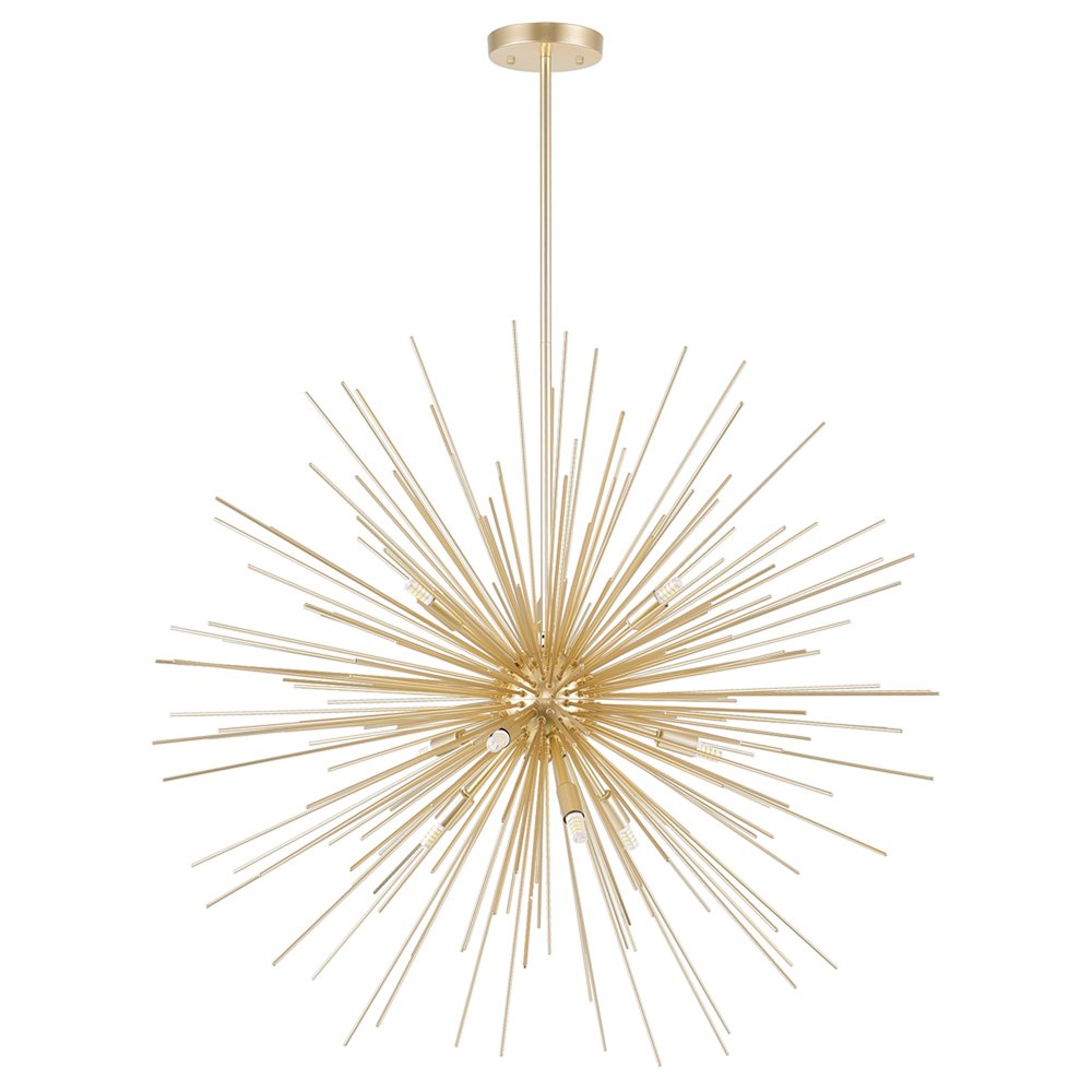 Savannah 9 Light Chandelier With Gold Leaf Finish. Picture 6