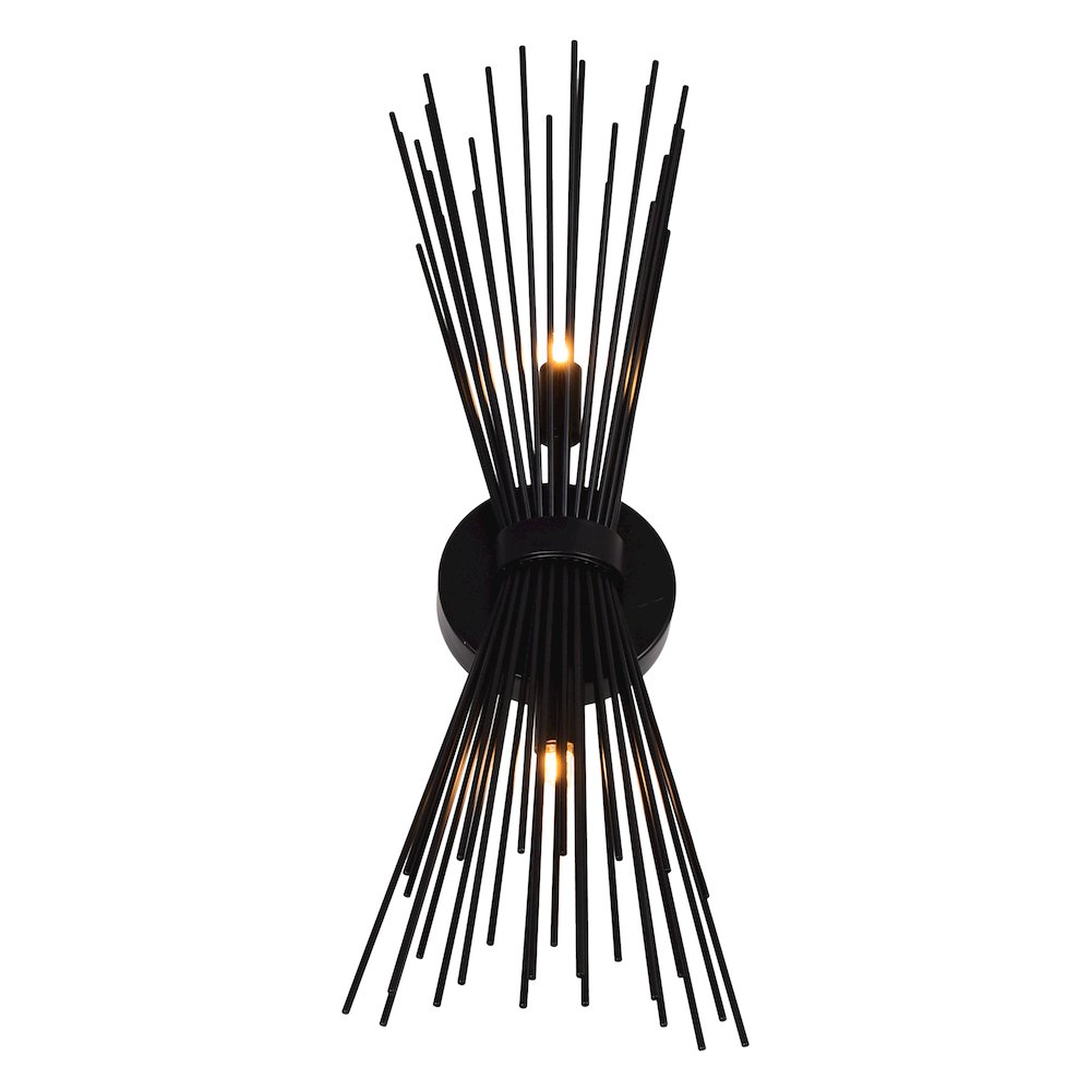 Savannah 2 Light Wall Sconce With Black Finish. Picture 3