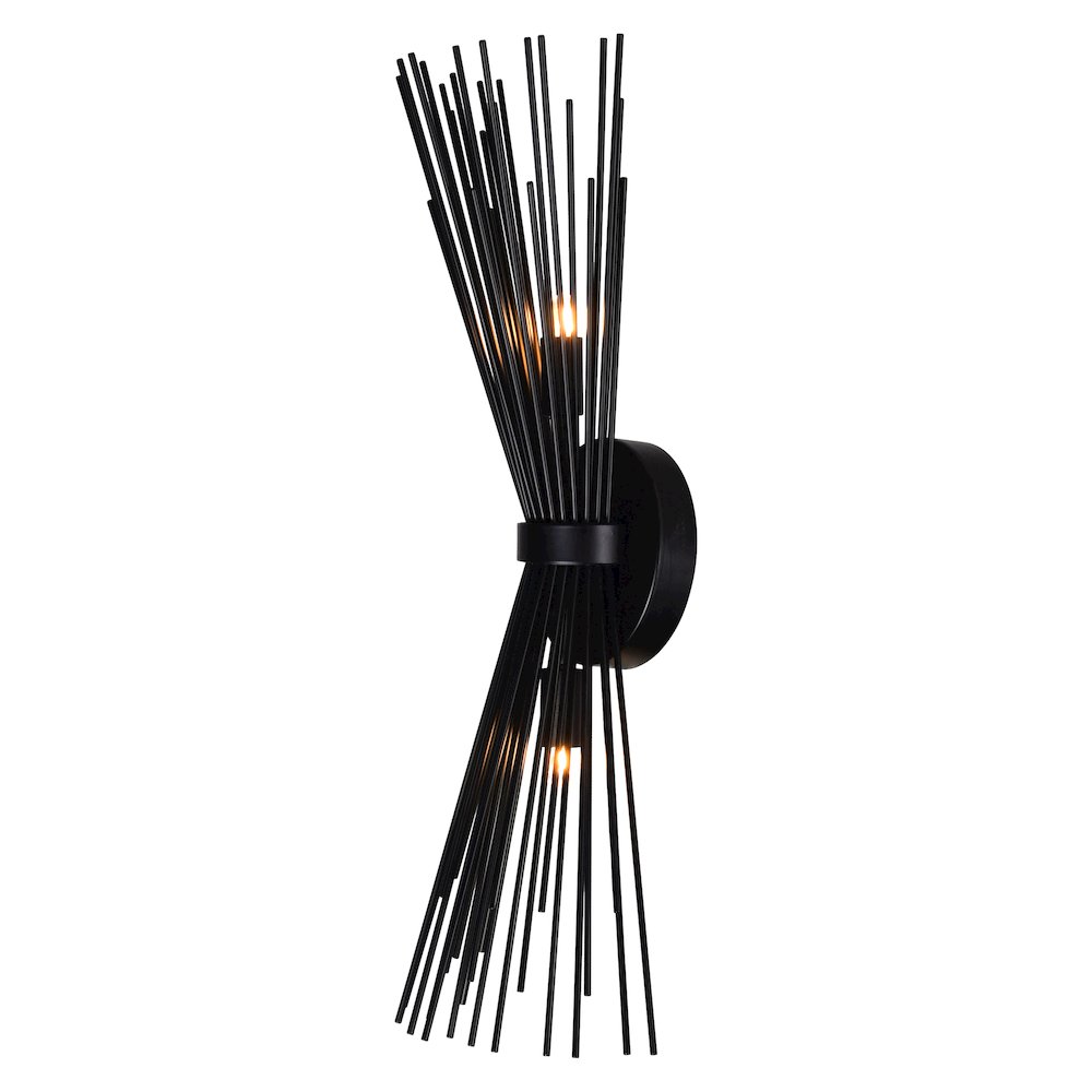 Savannah 2 Light Wall Sconce With Black Finish. Picture 4