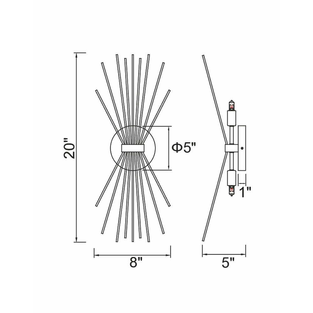 Savannah 2 Light Wall Sconce With Black Finish. Picture 7