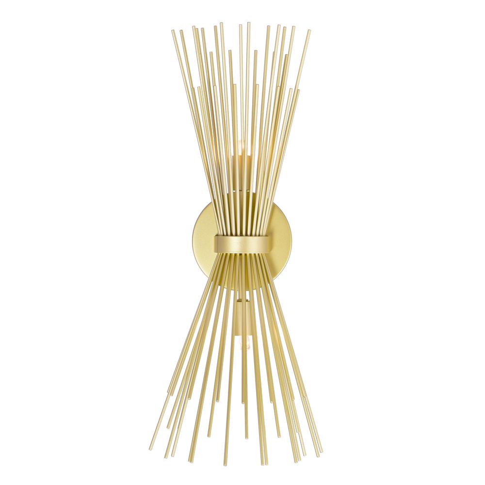Savannah 2 Light Wall Sconce With Gold Leaf Finish. Picture 1