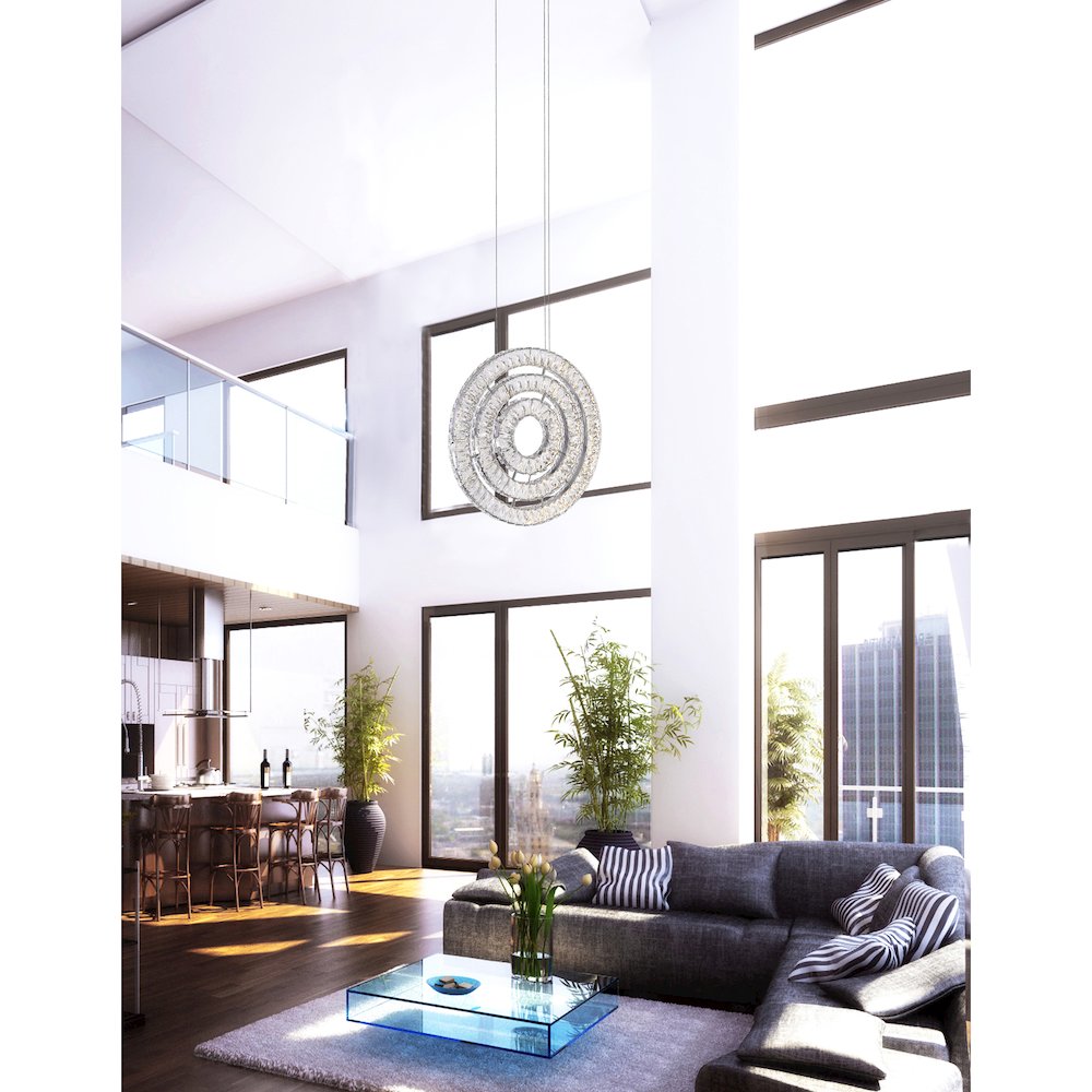 Celina LED Chandelier With Chrome Finish. Picture 6