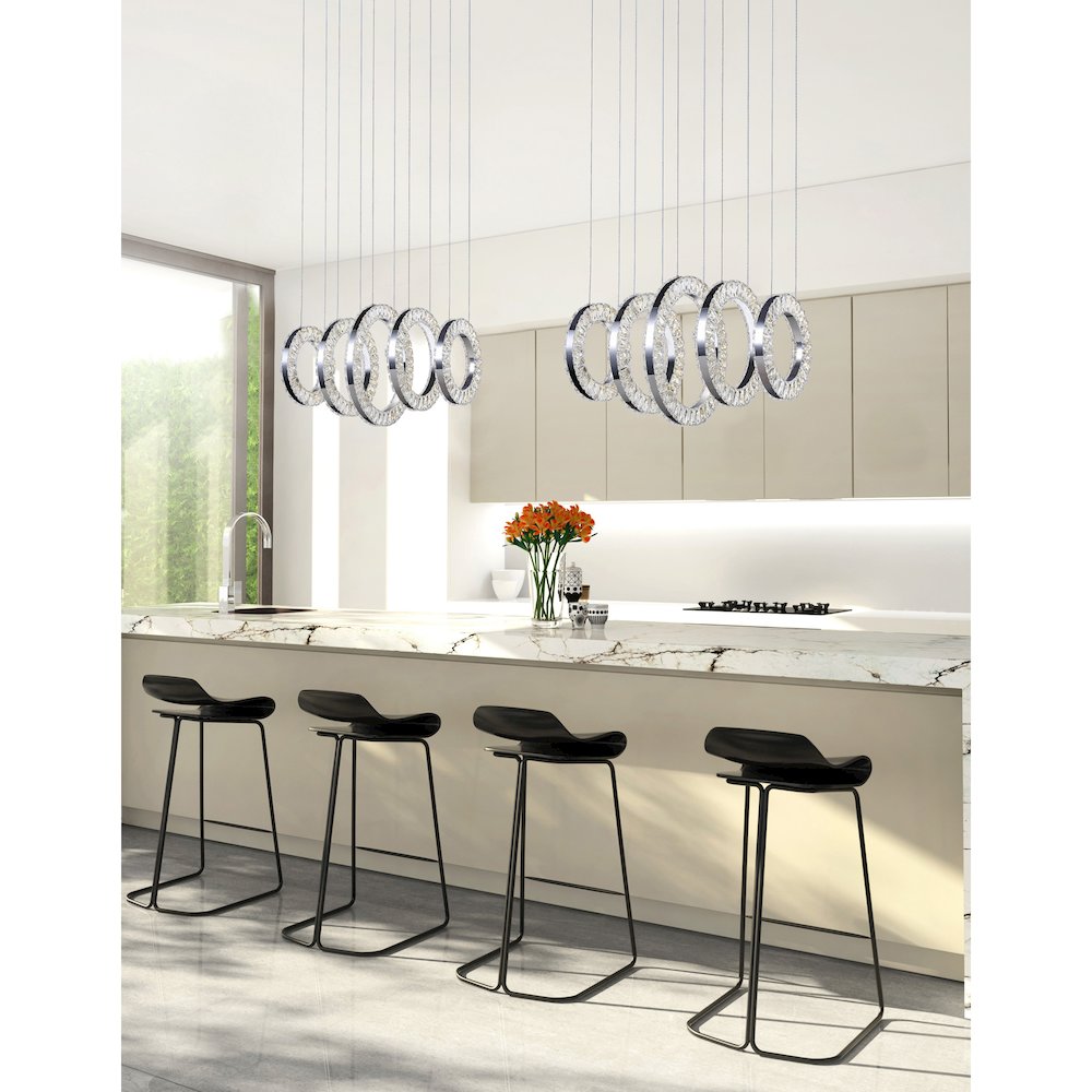 Celina LED Chandelier With Chrome Finish. Picture 6