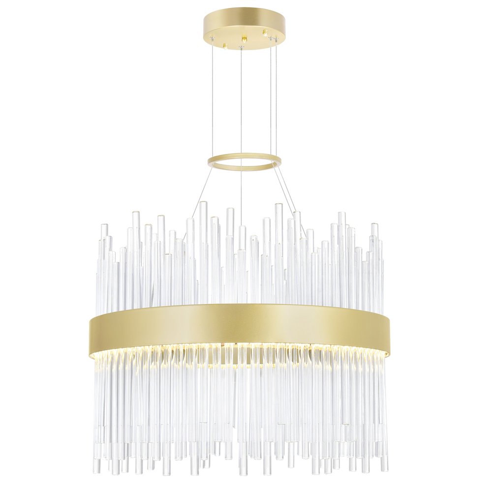 Genevieve LED Chandelier With Medallion Gold Finish. Picture 1