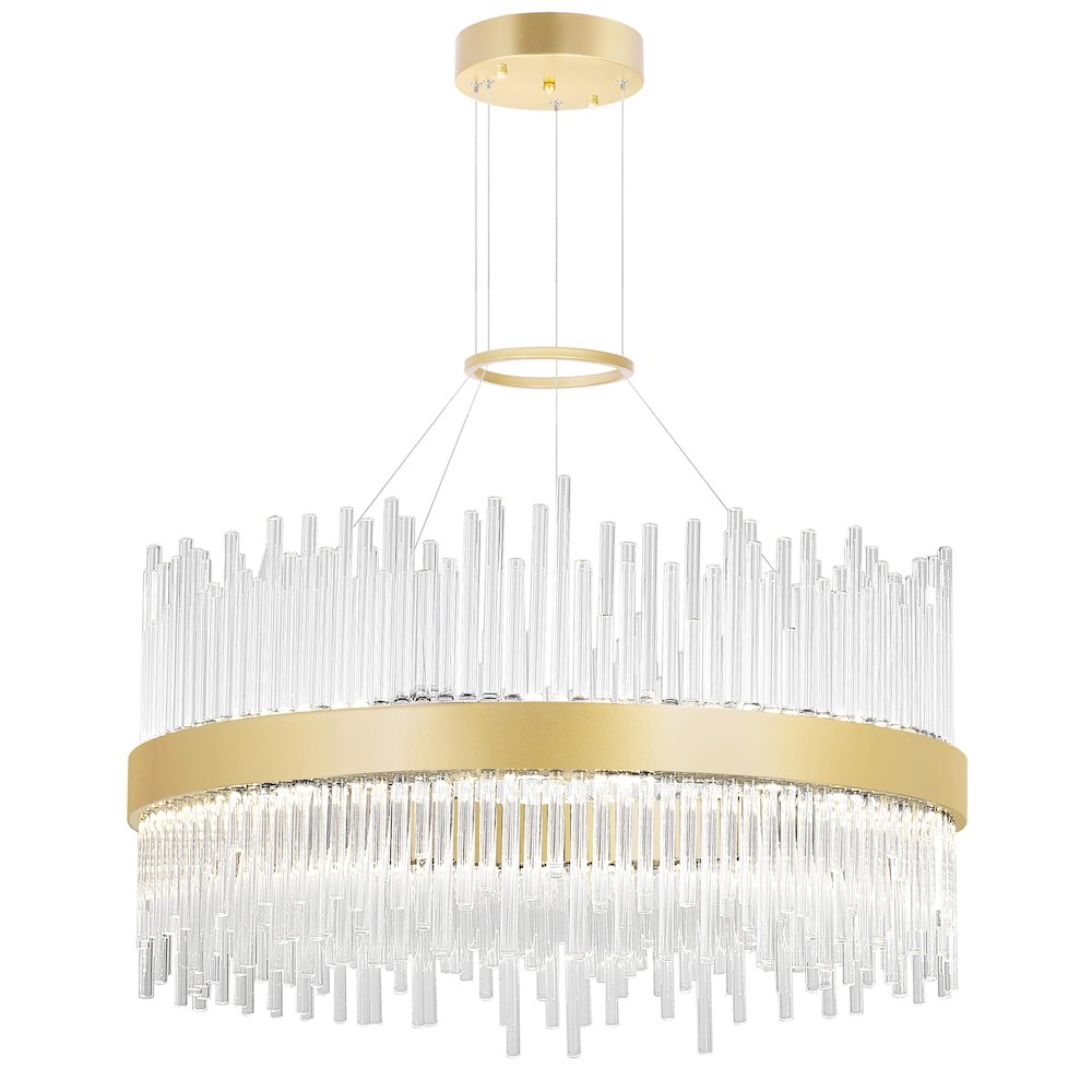 Genevieve LED Chandelier With Medallion Gold Finish. Picture 1