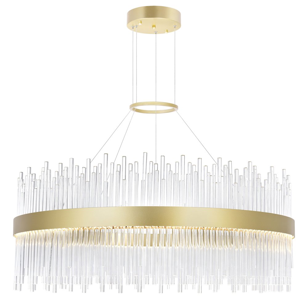 Genevieve LED Chandelier With Medallion Gold Finish. Picture 1