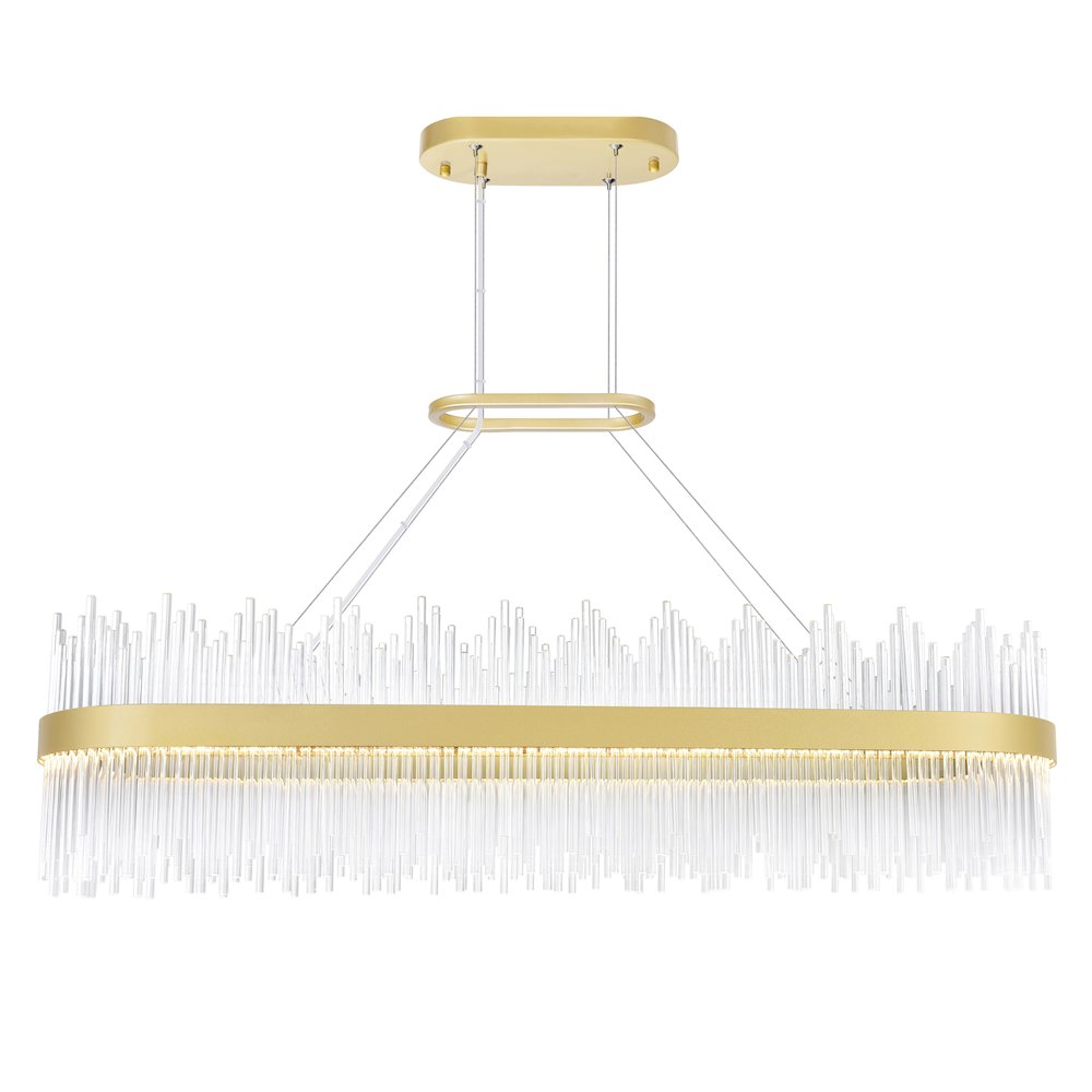 Genevieve LED Chandelier With Medallion Gold Finish. Picture 1