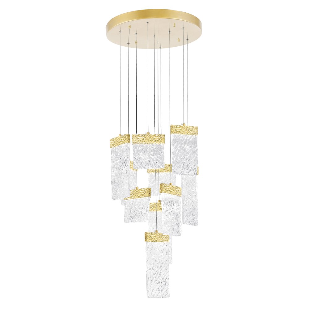 Carolina LED Chandelier With Gold Leaf Finish. Picture 1