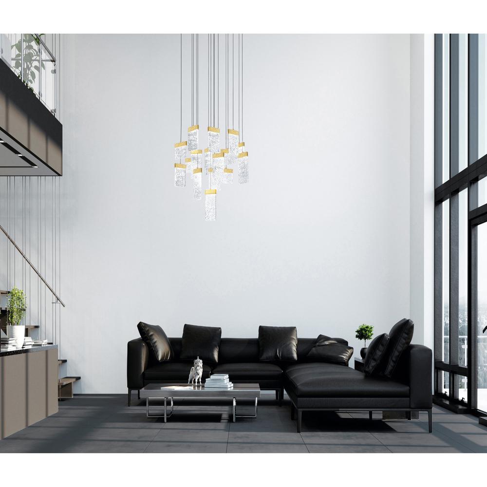 Carolina LED Chandelier With Gold Leaf Finish. Picture 6