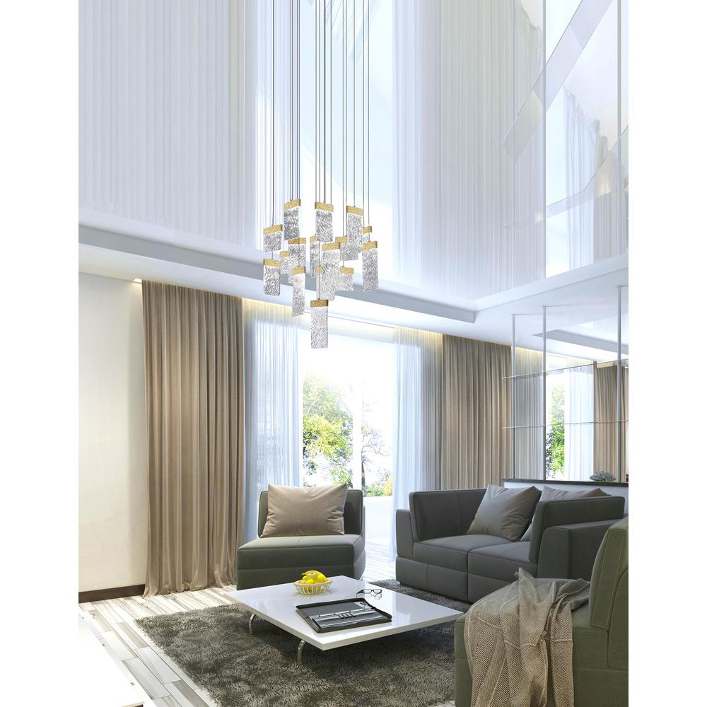 Carolina LED Chandelier With Gold Leaf Finish. Picture 7