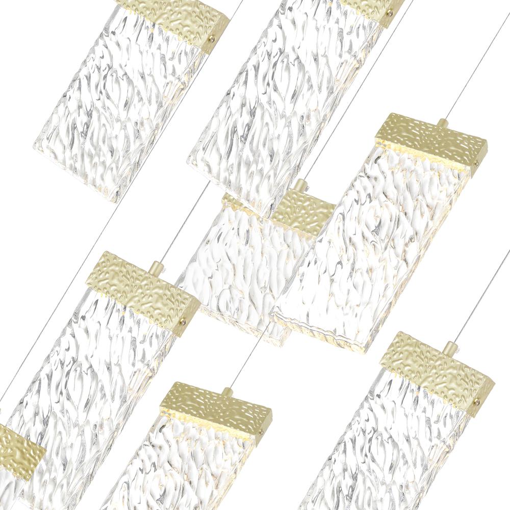 Carolina LED Chandelier With Gold Leaf Finish. Picture 2