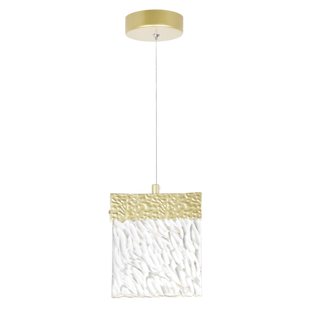 Carolina LED Pendant With Gold Leaf Finish. Picture 1