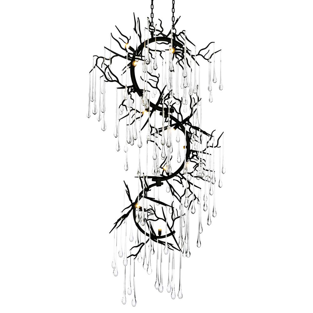 Anita 12 Light Chandelier With Black Finish. Picture 1