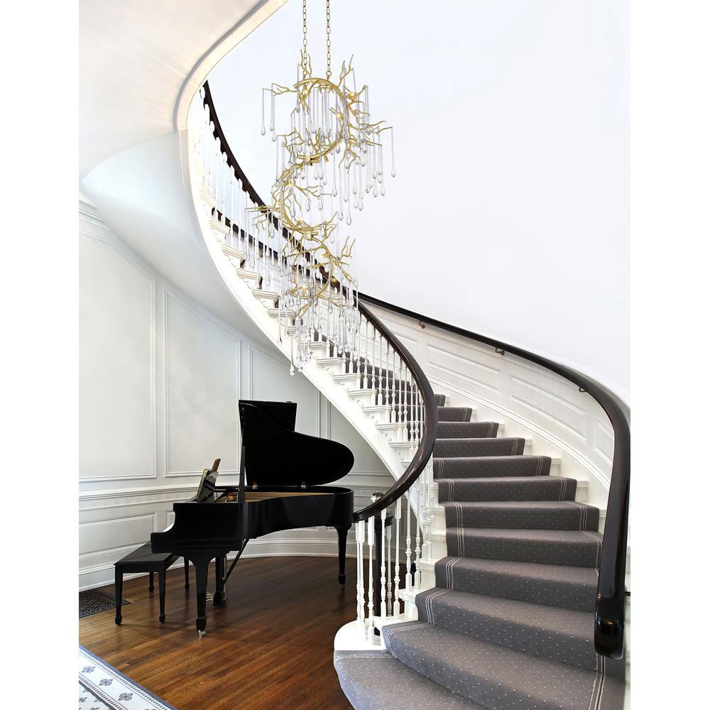 Anita 12 Light Chandelier With Gold Leaf Finish. Picture 5