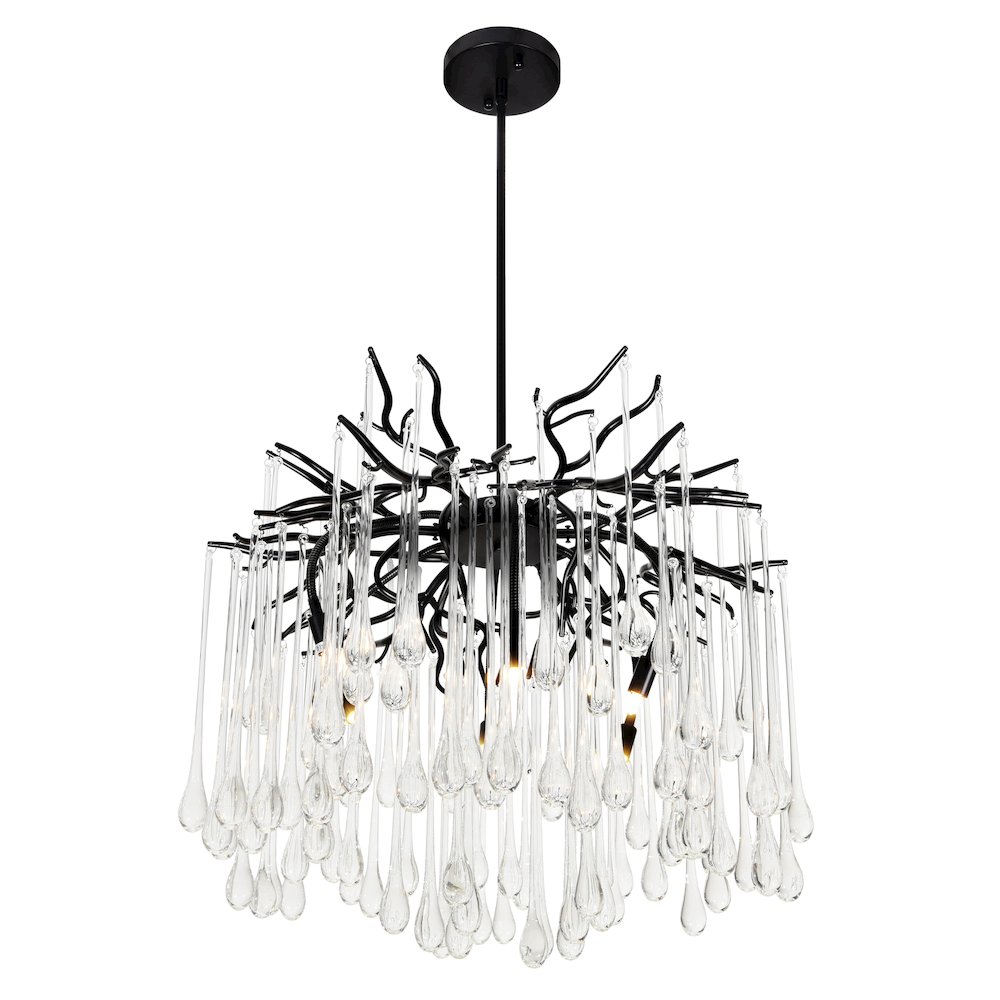 Anita 6 Light Chandelier With Black Finish. Picture 1