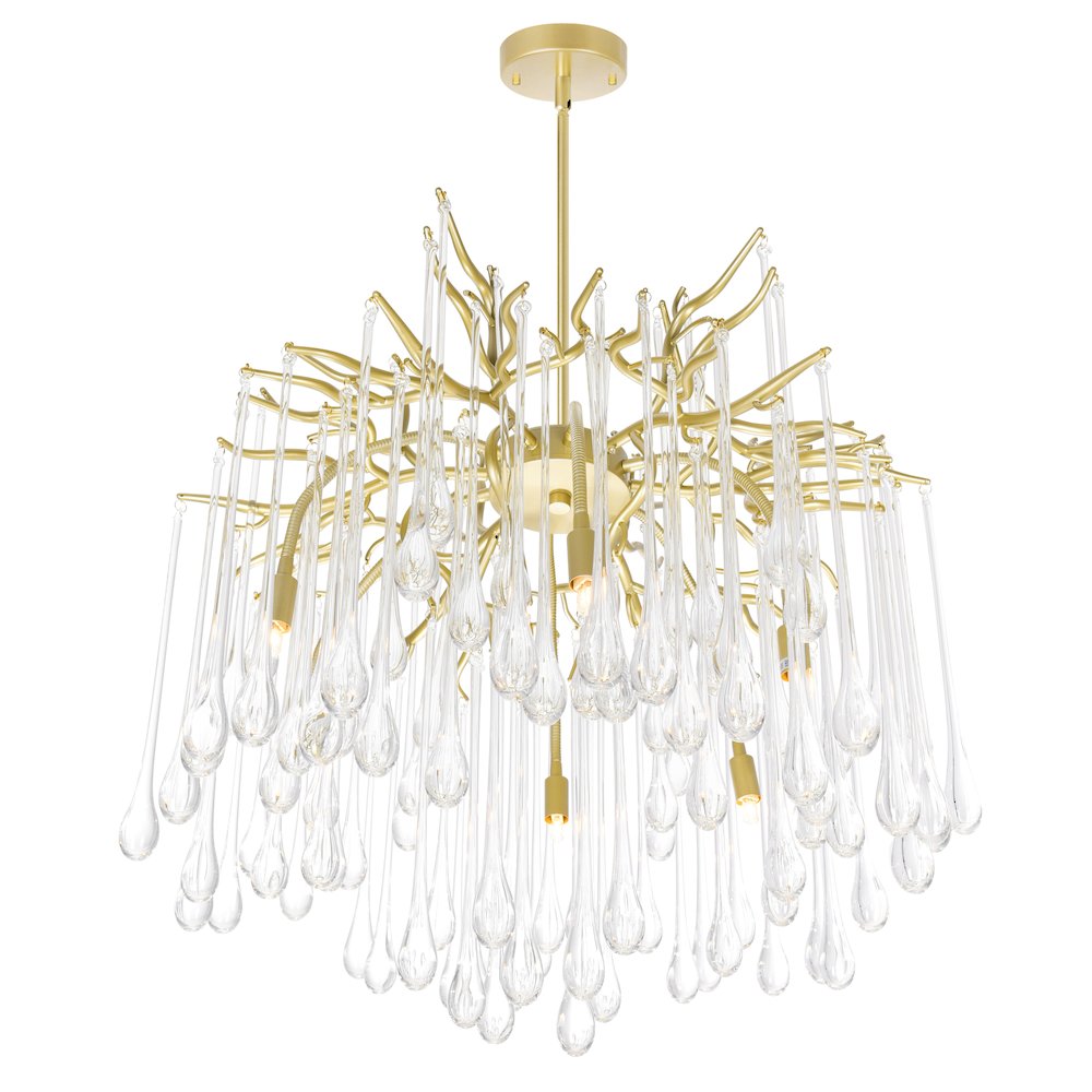 Anita 6 Light Chandelier With Gold Leaf Finish. Picture 2
