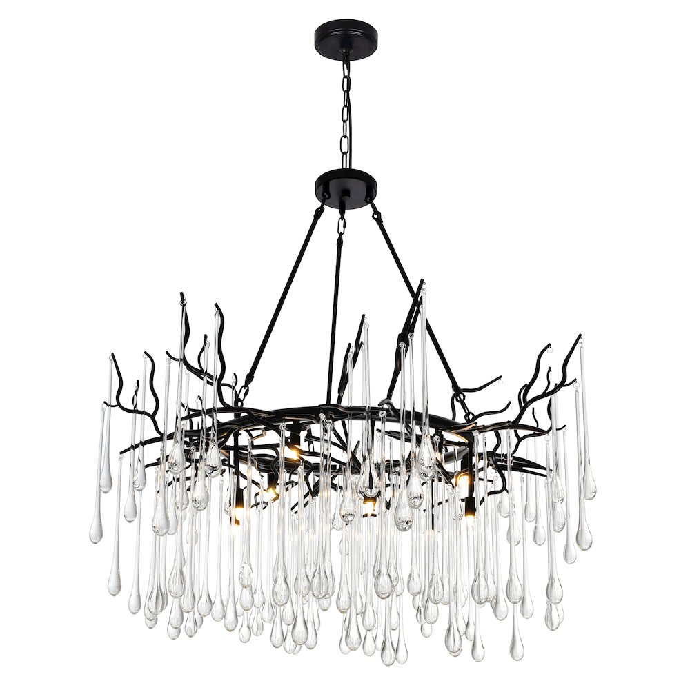 Anita 12 Light Chandelier With Black Finish. Picture 1