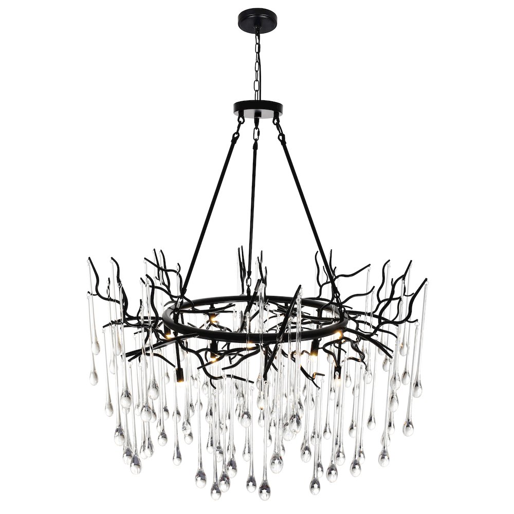 Anita 12 Light Chandelier With Black Finish. Picture 2