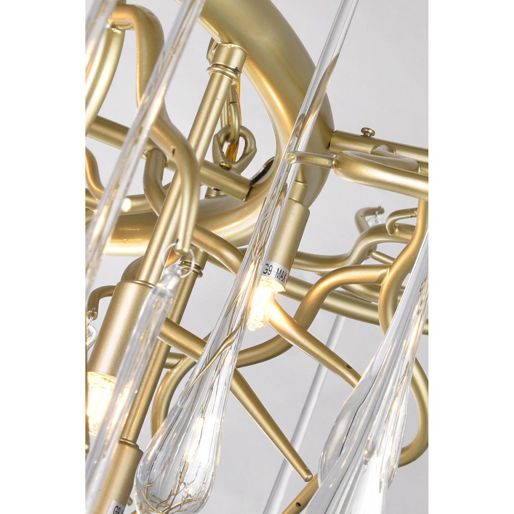 Anita 12 Light Chandelier With Gold Leaf Finish. Picture 2