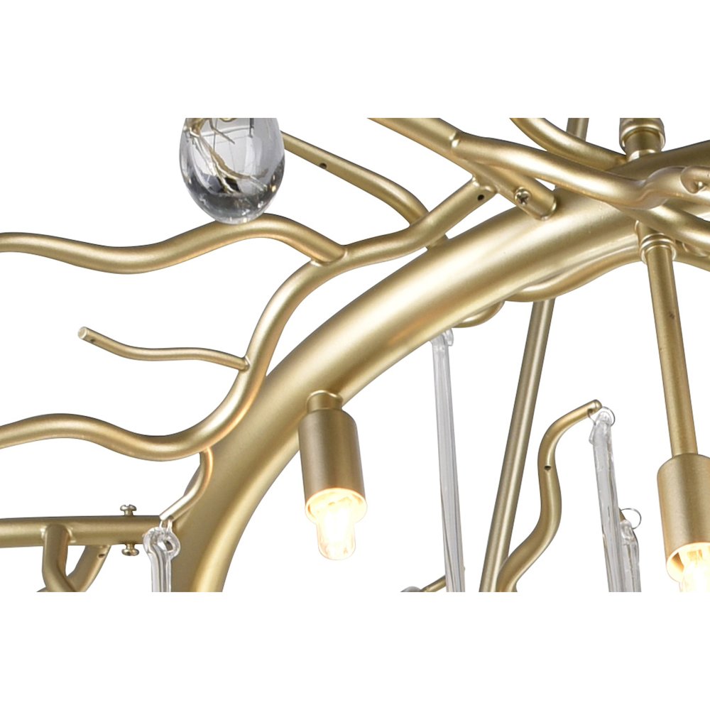 Anita 12 Light Chandelier With Gold Leaf Finish. Picture 3