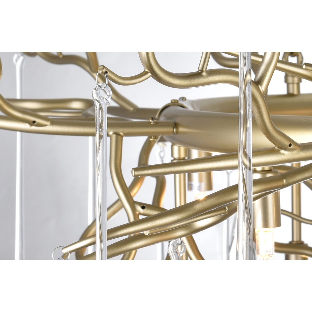 Anita 12 Light Chandelier With Gold Leaf Finish. Picture 4