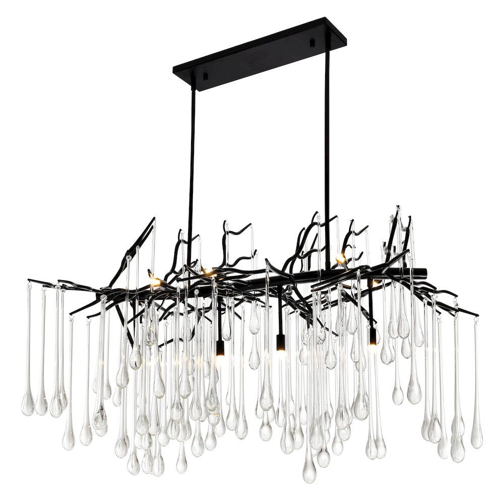Anita 10 Light Chandelier With Black Finish. Picture 1