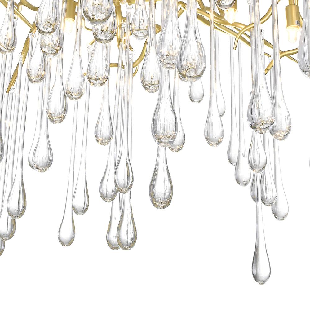 Anita 10 Light Chandelier With Gold Leaf Finish. Picture 3
