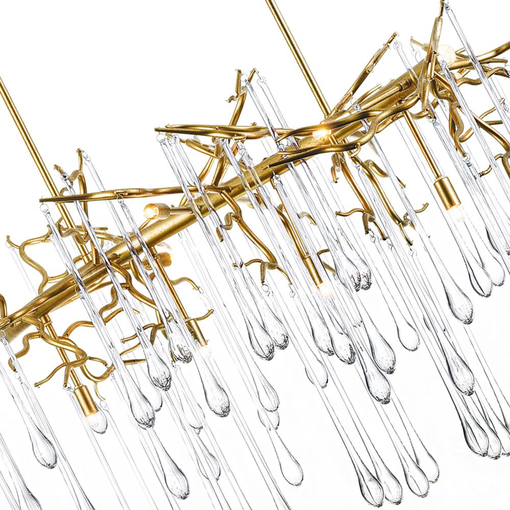 Anita 10 Light Chandelier With Gold Leaf Finish. Picture 4