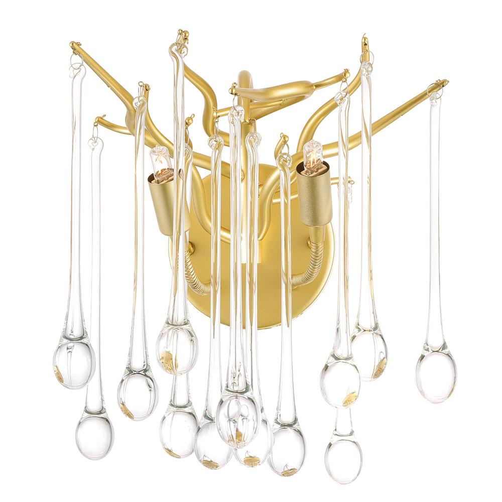 Anita 2 Light Wall Sconce With Gold Leaf Finish. Picture 1