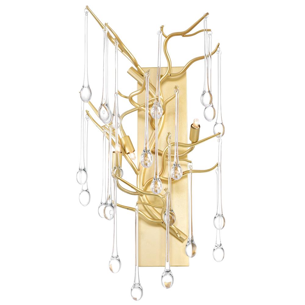 Anita 3 Light Wall Sconce With Gold Leaf Finish. Picture 2