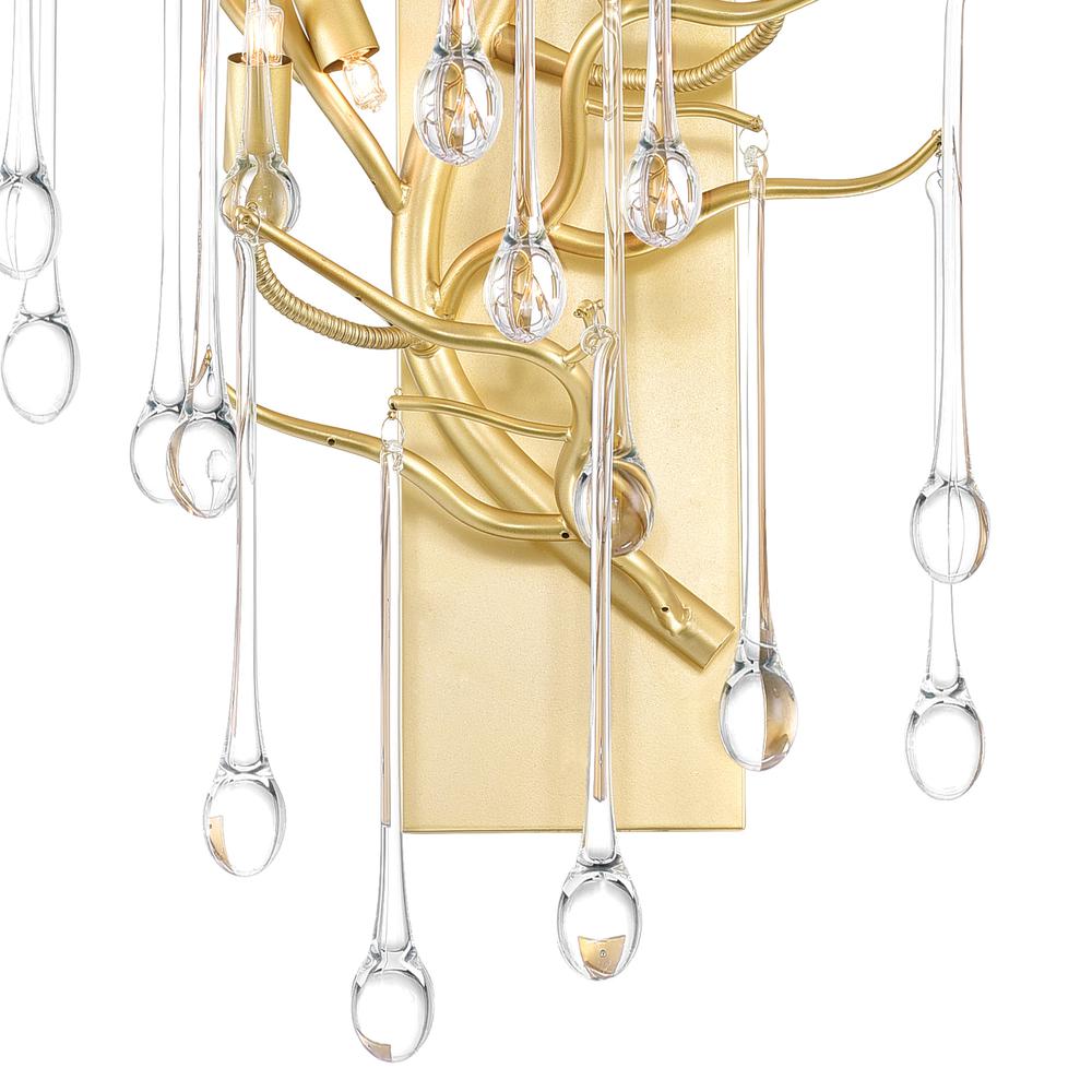 Anita 3 Light Wall Sconce With Gold Leaf Finish. Picture 3