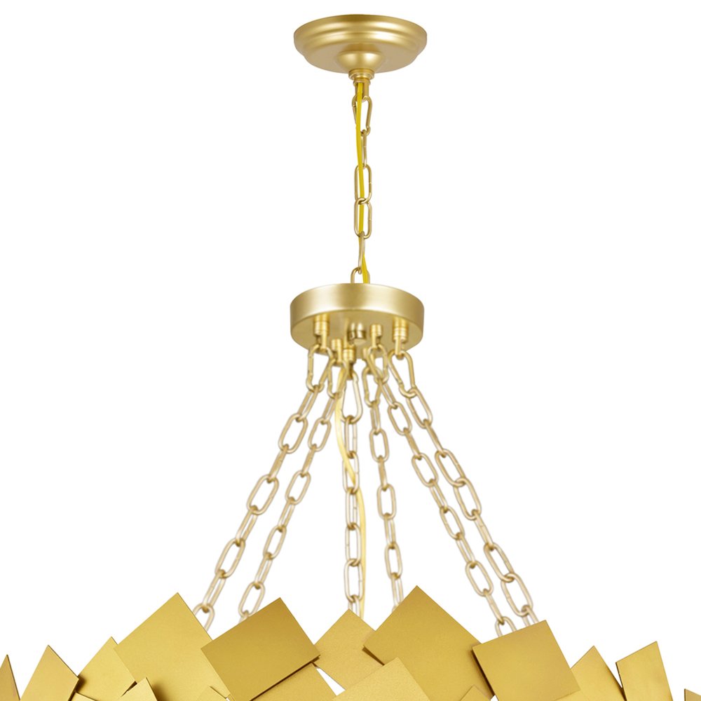 Panache 10 Light Down Chandelier With Medallion Gold Finish. Picture 5