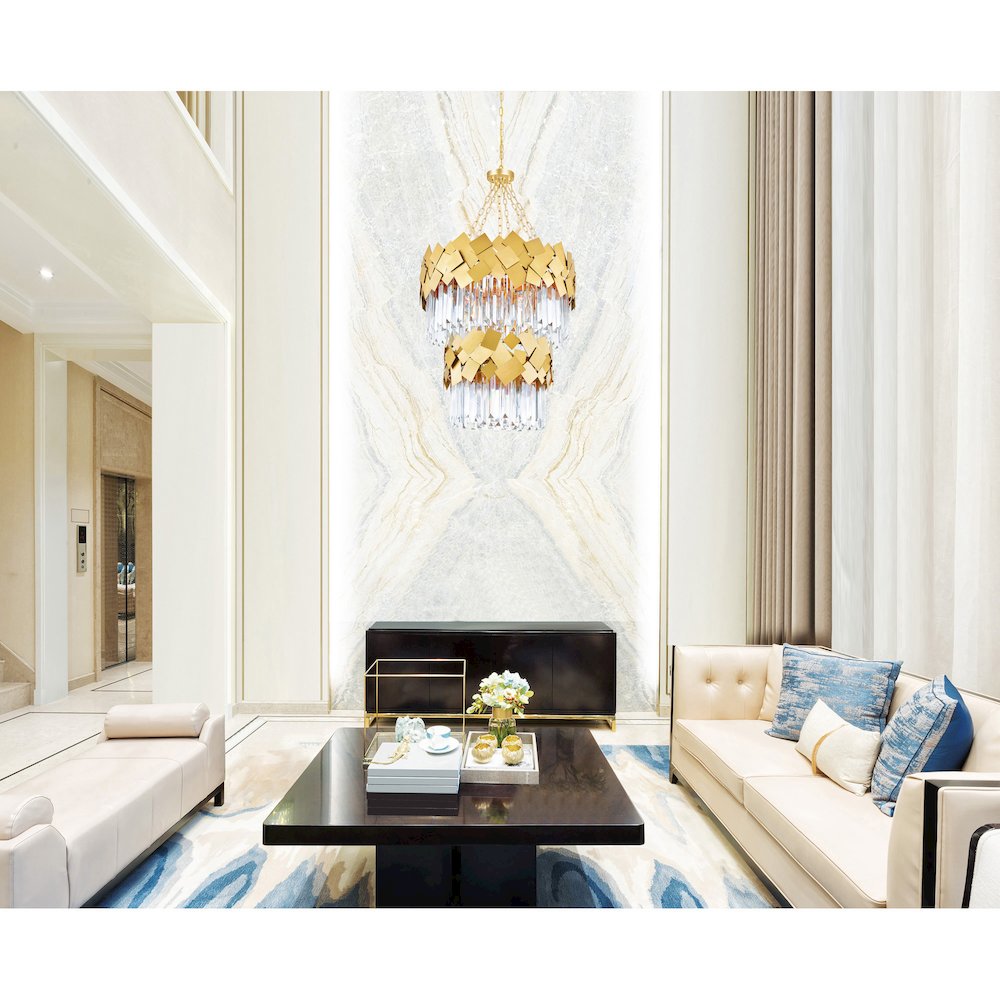 Panache 10 Light Down Chandelier With Medallion Gold Finish. Picture 6