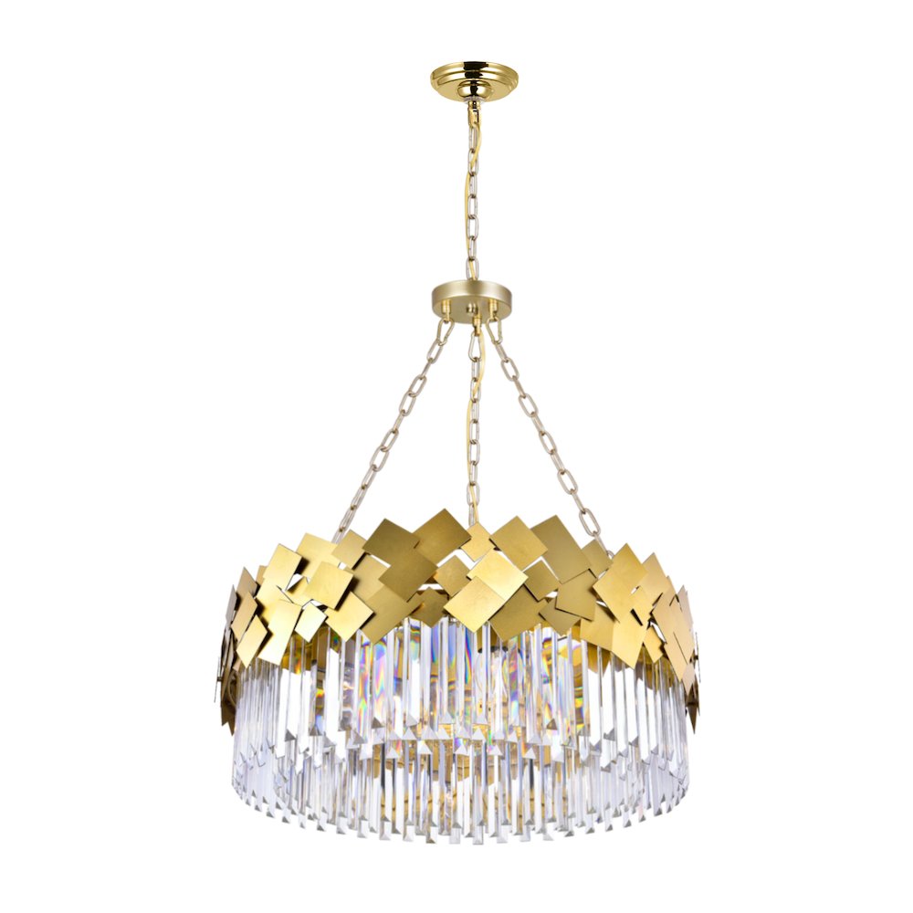 Panache 8 Light Down Chandelier With Medallion Gold Finish. Picture 1