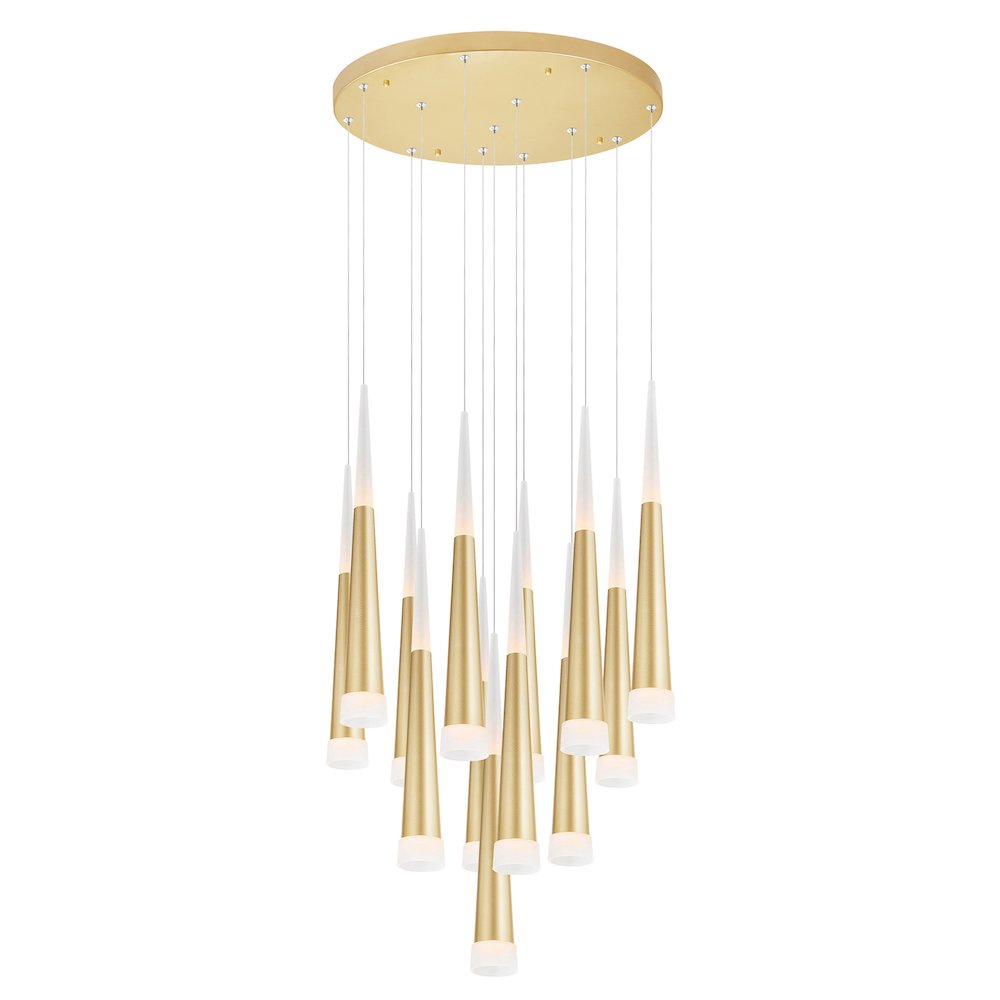 Andes LED Multi Light Pendant With Satin Gold Finish. Picture 1